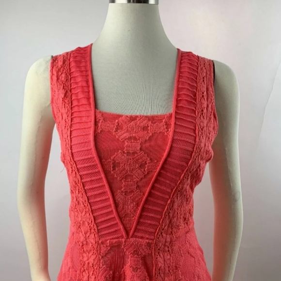 Sundance Embroidered Love at First Sight Romantic Gesture Dress Size 14 Coral - Picture 3 of 8